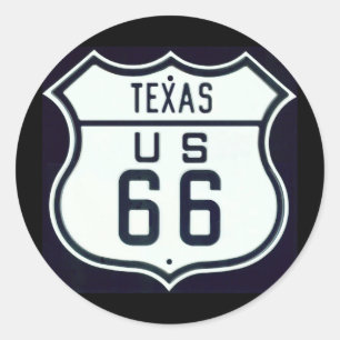 Route 66 Texas Ronde Sticker