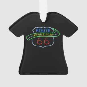 Route 66, The Moeder Road, Neon Sign Ornament