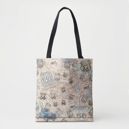 Route 66 Travel Map Tote Bag (Voorkant)