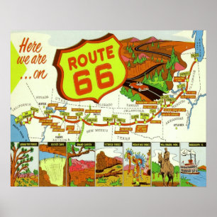 Route 66 van 1940 poster