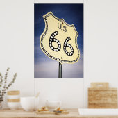 Route 66 van de weg Teken Poster (Keuken)