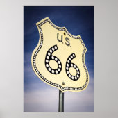 Route 66 van de weg Teken Poster (Voorkant)
