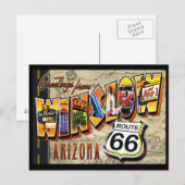 Route 66 van het briefkaart de Vintage van Groeten (Voorkant / Achterkant)
