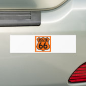 route 66 veiligheids sinaasappel past dit aan! bumpersticker (Op auto)