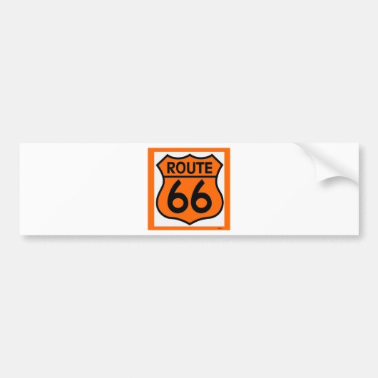 route 66 veiligheids sinaasappel past dit aan! bumpersticker (Voorkant)