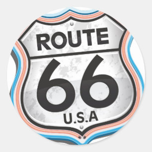 Route 66 Verenigde Staten Ronde Sticker