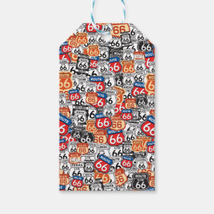 Route 66 Verkeersteken Cadeaulabel