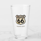 Route 66 Verre avec votre nom, date ou autre texte (Devant)