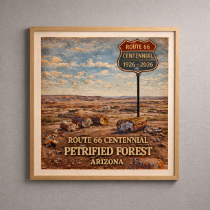 Route 66 Versteend Woud Arizona Poster