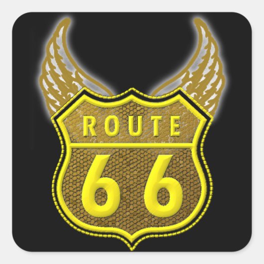 Route 66 vierkante sticker (Voorkant)