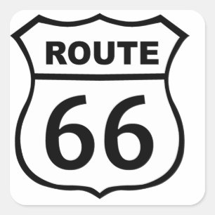 Route 66 vierkante sticker
