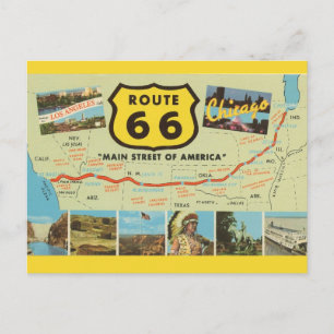 Route 66 Vintage Ansichtkaart Briefkaart