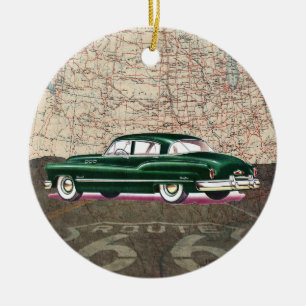 Route 66 Vintage Auto - SRF Keramisch Ornament