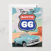 Route 66 vintage-poster briefkaart (Voorkant / Achterkant)