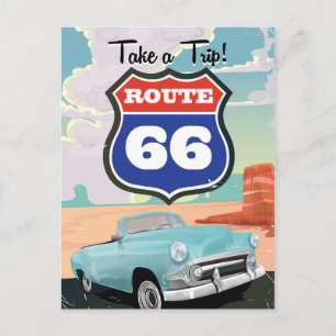 Route 66 vintage reisposter briefkaart
