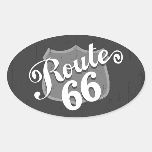 Route 66 Weatherboard Ovale Sticker (Voorkant)