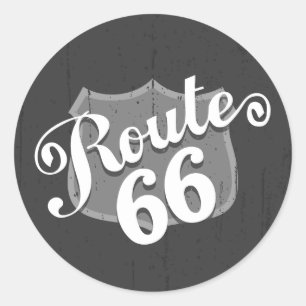 Route 66 Weatherboard Ronde Sticker