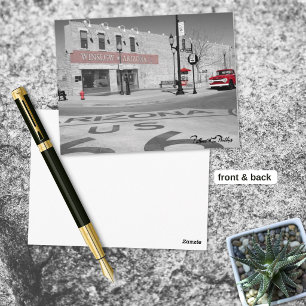 Route 66 Winslow Arizona Rode Klats Foto Briefkaart
