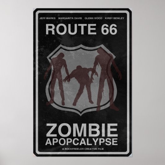 Route 66 Zombie Apopcalypse Poster (Voorkant)