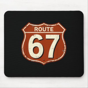 Route 67 Grappige Retro Snelweg Meme Ontwerp Muismat