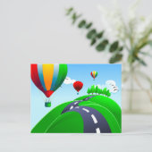 Route à flanc de colline, carte postale (Debout devant)