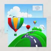 Route à flanc de colline, carte postale (Devant / Derrière)