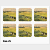 Route blanche dans le paysage toscan sticker (Feuille)