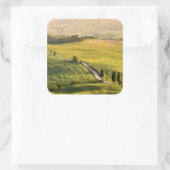 Route blanche dans le paysage toscan sticker (Sac)