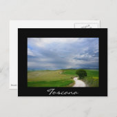 Route courbe en Toscane carte postale noire (Devant / Derrière)