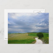 Route courbée vers une carte postale de destinatio (Devant / Derrière)