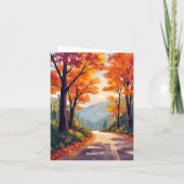 Route d'automne | Carte de feuilles de feuillage d (Dos)