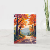 Route d'automne | Carte de feuilles de feuillage d (Devant)