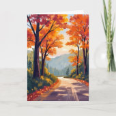 Route d'automne | Carte de feuilles de feuillage d (Devant)