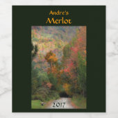 Route de campagne en automne Étiquette de vin (Étiquettes simples)