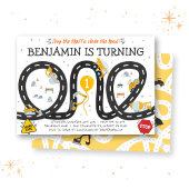 Route de construction 1er anniversaire Invitation