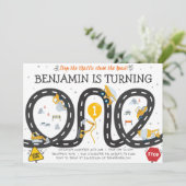 Route de construction 1er anniversaire Invitation (Debout devant)