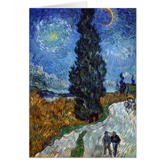 Route de la campagne Van Gogh en Provence la nuit
