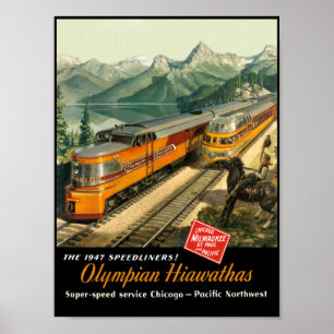 Route de Milwaukee, affiche de voyage de chemin de
