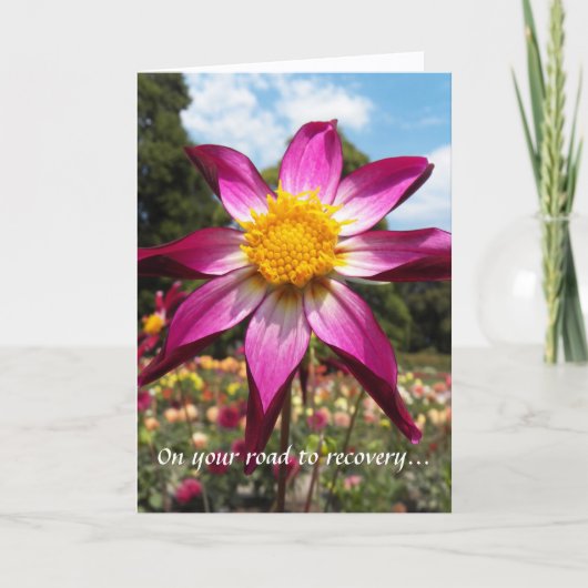 Route de rétablissement Carte de vœux Floral Dahli (Devant)