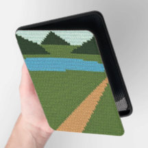 Route de terre prairie verte artisanat en crochet