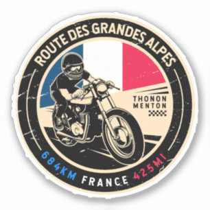 Route des Grandes Alpes Frankrijk Motorfiets Sticker
