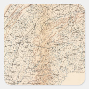 Route, Gettysburg campagne Vierkante Sticker