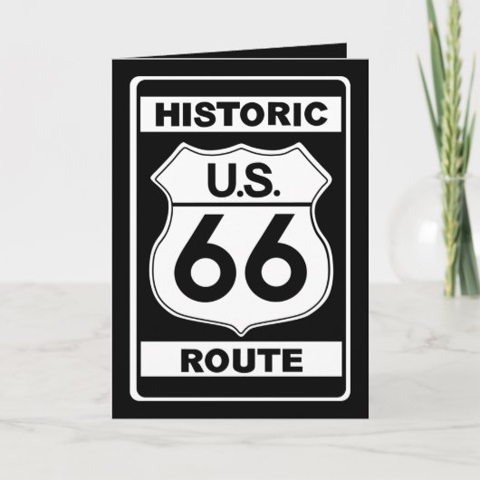 Route historique 66 Carte de voeux Noir (Devant)