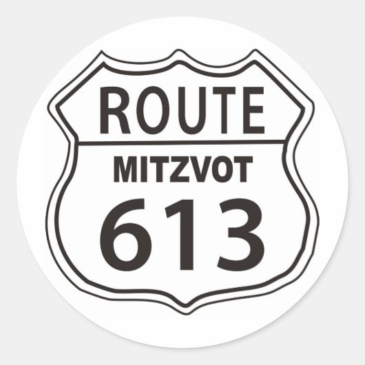 ROUTE MITZVOT 613 RONDE STICKER (Voorkant)