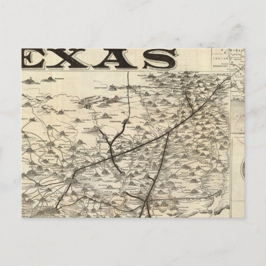 Route naar Texas Briefkaart (Voorkant)