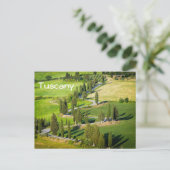 Route sinueuse bordée de Cypress, carte postale te (Debout devant)