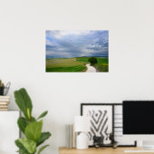 Route sinueuse vers une affiche de destination imp (Bureau à domicile)