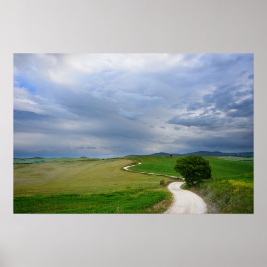 Route sinueuse vers une affiche de destination imp (Devant)