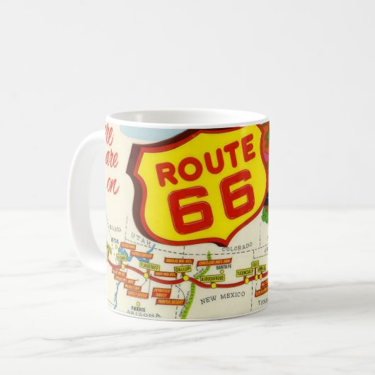 Route vintage 66 Mug (Devant gauche)