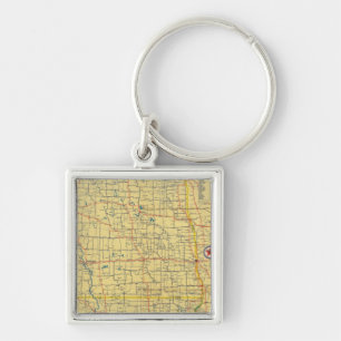 Routekaart N & S Dakota Sleutelhanger